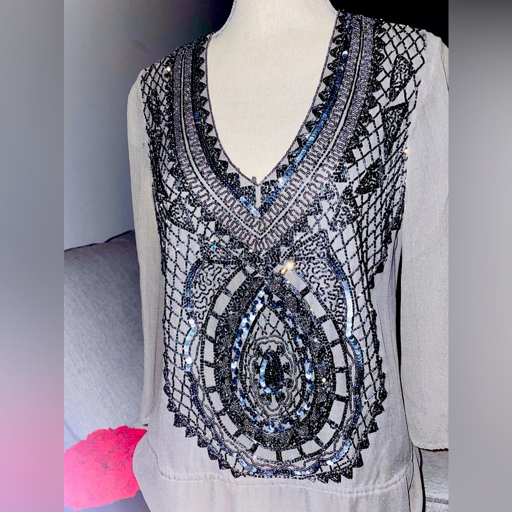Beautiful bedded army green Chiffon blouse